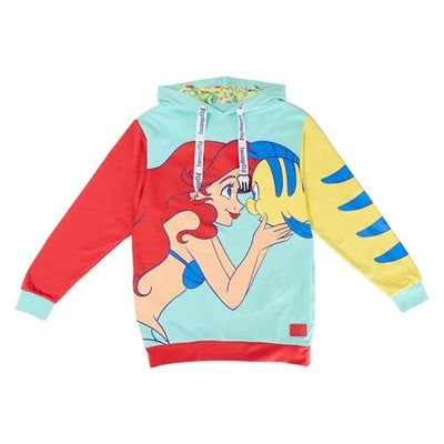 Loungefly Little Mermaid Ariel & Flounder Hoodie Sweatshirt