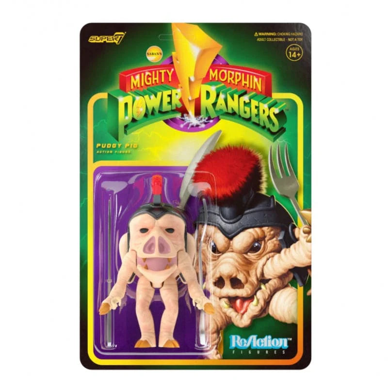 Super7 Pudgy Pig Mighty Morphin' Power Rangers ReAction Figure