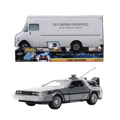 COMING SOON! Hollywood Rides Back to the Future Time Machine 40th Anniversary 1:24 Scale Die Cast Metal Vehicle