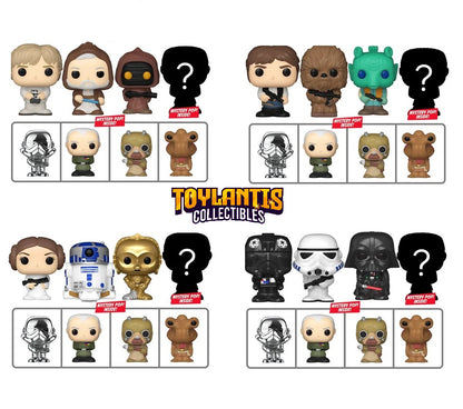 Star Wars Funko Bitty Pops - Set of 4 - 4 Packs (Leia, Vader, Skywalker, Han Solo)