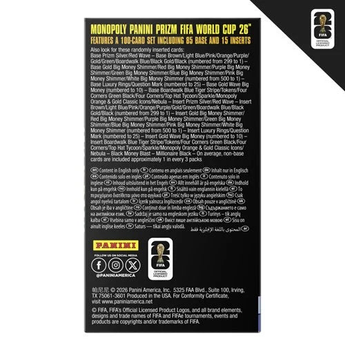 Monopoly Panini Prizm FIFA World Cup Soccer Trading Cards Blaster Box