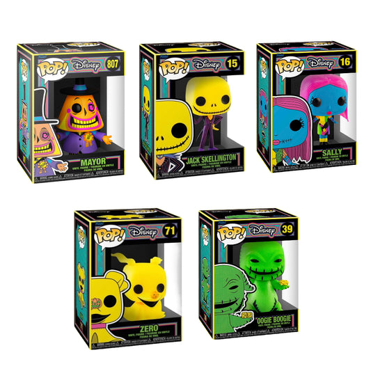 Funko Pop Disney Nightmare Before Christmas Blacklight Vinyl Figure BUNDLE