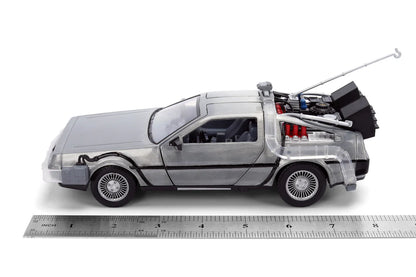 COMING SOON! Hollywood Rides Back to the Future Time Machine 40th Anniversary 1:24 Scale Die Cast Metal Vehicle