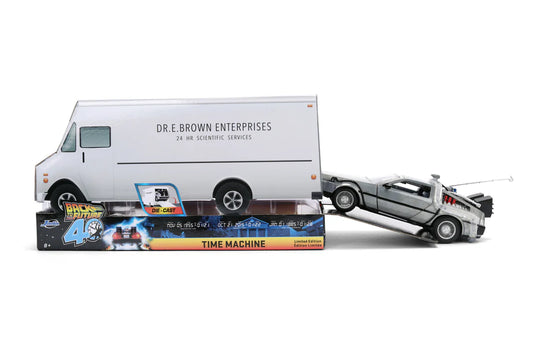 COMING SOON! Hollywood Rides Back to the Future Time Machine 40th Anniversary 1:24 Scale Die Cast Metal Vehicle