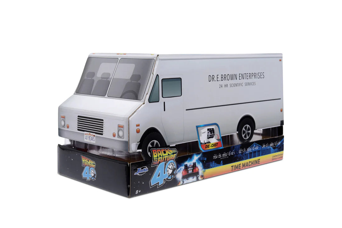 COMING SOON! Hollywood Rides Back to the Future Time Machine 40th Anniversary 1:24 Scale Die Cast Metal Vehicle