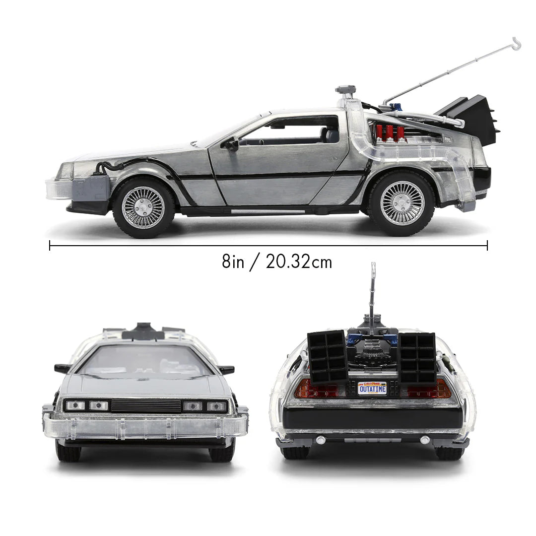 COMING SOON! Hollywood Rides Back to the Future Time Machine 40th Anniversary 1:24 Scale Die Cast Metal Vehicle