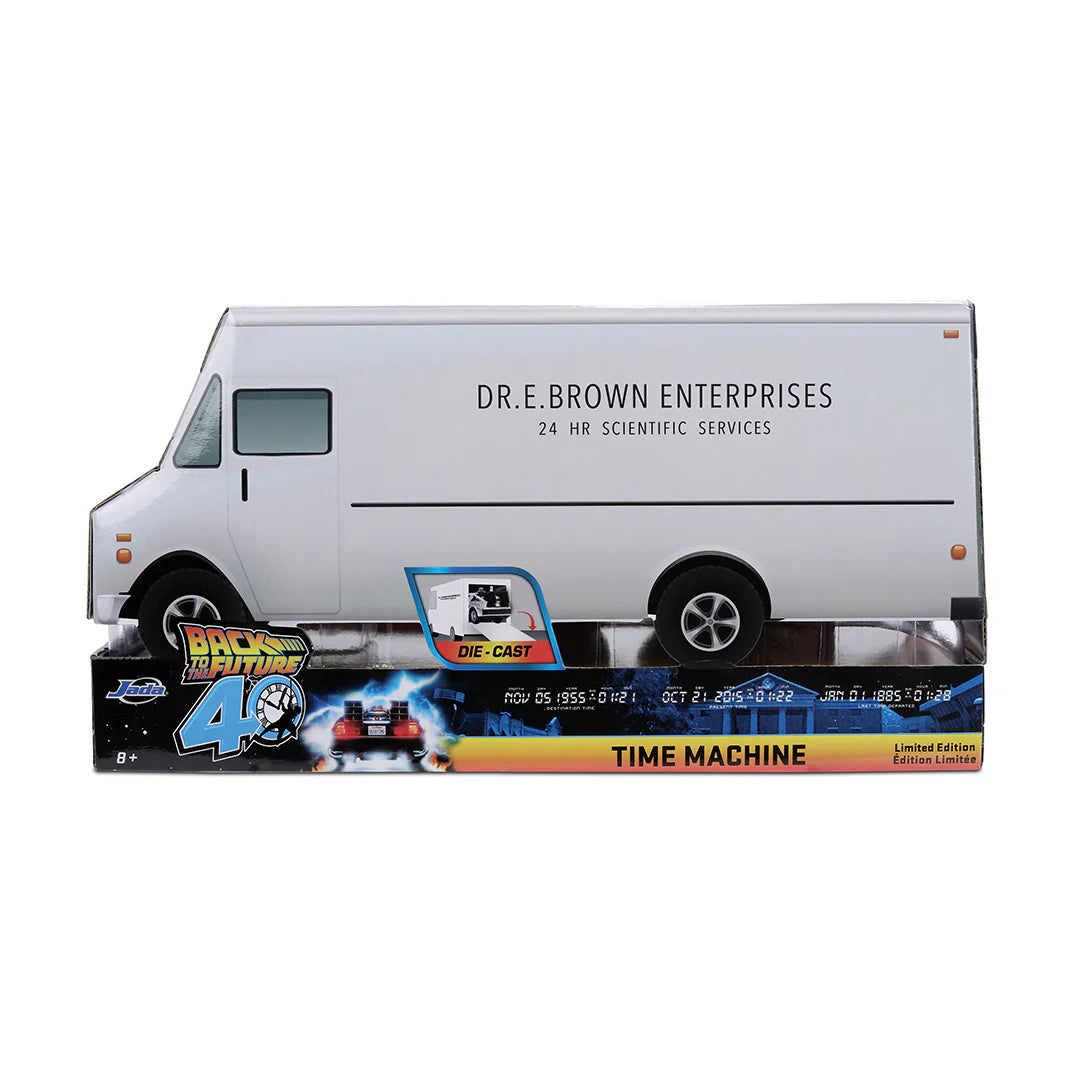 COMING SOON! Hollywood Rides Back to the Future Time Machine 40th Anniversary 1:24 Scale Die Cast Metal Vehicle